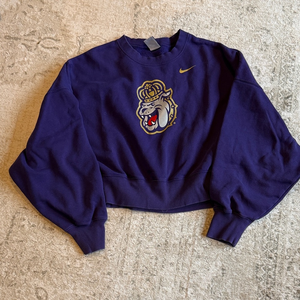 JMU Nike Purple Cropped Sweatshirt